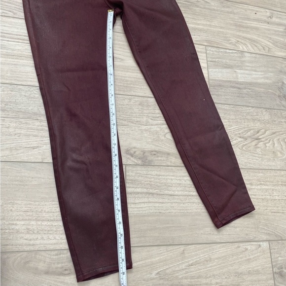 L'Agence Jeans Womens Size‎ 28 Margot High Waist Bordeaux Glitter Coated Skinny - Picture 11 of 12